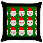 santa emoji emoticons Throw Pillow Case (Black)