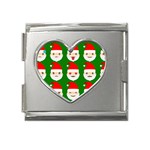 santa emoji emoticons Mega Link Heart Italian Charm (18mm)