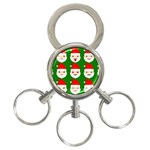 santa emoji emoticons 3-Ring Key Chain