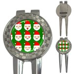 santa emoji emoticons 3-in-1 Golf Divot