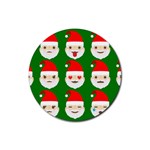 santa emoji emoticons Rubber Coaster (Round)