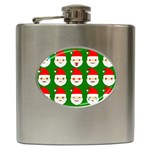 santa emoji emoticons Hip Flask (6 oz)