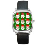 santa emoji emoticons Square Metal Watch