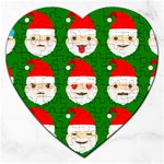 santa emoji emoticons Jigsaw Puzzle (Heart)