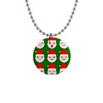 santa emoji emoticons 1  Button Necklace