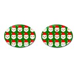 santa emoji emoticons Cufflinks (Oval)