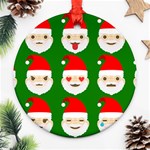 santa emoji emoticons Round Ornament (Two Sides)