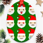 santa emoji emoticons Oval Ornament (Two Sides)