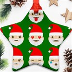 santa emoji emoticons Star Ornament (Two Sides)