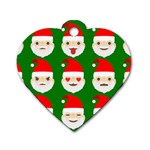 santa emoji emoticons Dog Tag Heart (One Side)