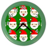 santa emoji emoticons Color Wall Clock