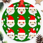 santa emoji emoticons Ornament (Round Filigree)