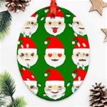 santa emoji emoticons Ornament (Oval Filigree)