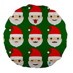 santa emoji emoticons Large 18  Premium Round Cushion 