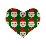 santa emoji emoticons Standard 16  Premium Heart Shape Cushion 