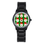 santa emoji emoticons Stainless Steel Round Watch