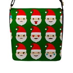 santa emoji emoticons Flap Closure Messenger Bag (L)