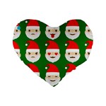 santa emoji emoticons Standard 16  Premium Flano Heart Shape Cushion 