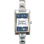 Xmas Buona Befana Rectangle Italian Charm Watch