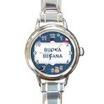 Xmas Buona Befana Round Italian Charm Watch