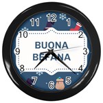 Xmas Buona Befana Wall Clock (Black)