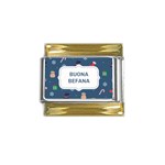 Xmas Buona Befana Gold Trim Italian Charm (9mm)