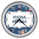 Xmas Buona Befana Wall Clock (Silver)