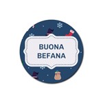 Xmas Buona Befana Rubber Round Coaster (4 pack)