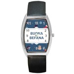 Xmas Buona Befana Barrel Style Metal Watch