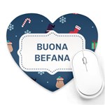 Xmas Buona Befana Heart Mousepad