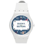 Xmas Buona Befana Round Plastic Sport Watch (M)