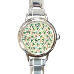 pop art christmas tree Round Italian Charm Watch