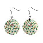 pop art christmas tree 1  Button Earrings