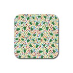 pop art christmas tree Rubber Coaster (Square)