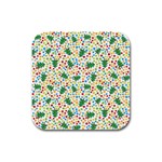 pop art christmas tree Rubber Square Coaster (4 pack)