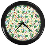 pop art christmas tree Wall Clock (Black)