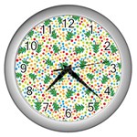 pop art christmas tree Wall Clock (Silver)