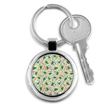 pop art christmas tree Key Chain (Round)