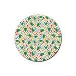 pop art christmas tree Rubber Round Coaster (4 pack)