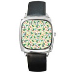 pop art christmas tree Square Metal Watch