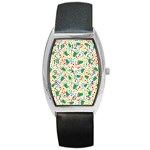 pop art christmas tree Barrel Style Metal Watch