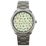 pop art christmas tree Sport Metal Watch