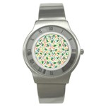 pop art christmas tree Stainless Steel Watch