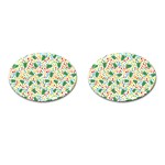 pop art christmas tree Cufflinks (Oval)