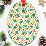 pop art christmas tree Oval Ornament (Two Sides)