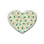 pop art christmas tree Rubber Coaster (Heart)