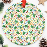 pop art christmas tree Ornament (Round Filigree)