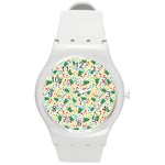 pop art christmas tree Round Plastic Sport Watch (M)