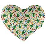 pop art christmas tree Large 19  Premium Heart Shape Cushion