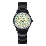 pop art christmas tree Stainless Steel Round Watch